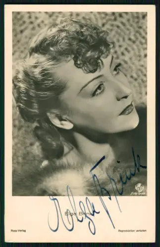 Elga Brink - Schauspielerin Portrait - Original Autogramm - Karte Ross Verlag