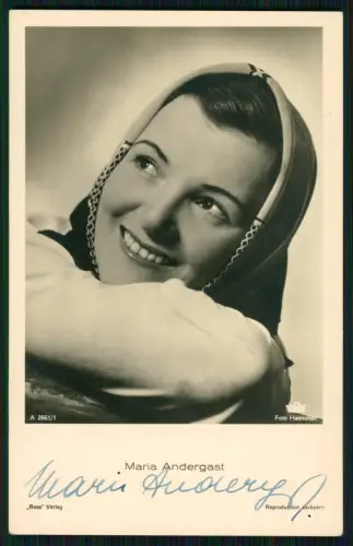 Maria Andergast - Schauspielerin Portrait - Original Autogramm - Ross Verlag