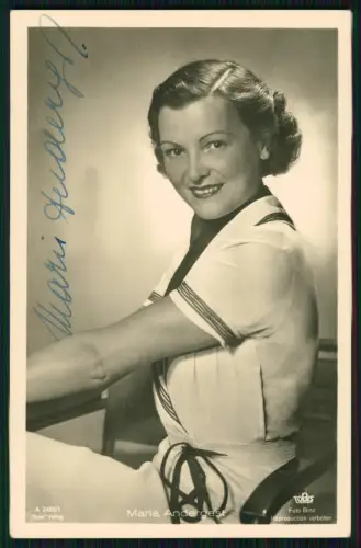 Maria Andergast - Schauspielerin Portrait - Original Autogramm Karte Ross Verlag