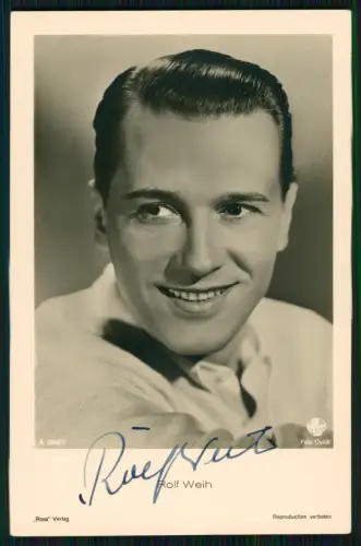 Rolf Weih - Schauspieler Portrait Original Autogramm - Karte Ross Verlag 1930er