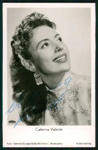 Caterina Valente Sängerin Schauspielerin Portrait Original Autogramm Karte Rüdel