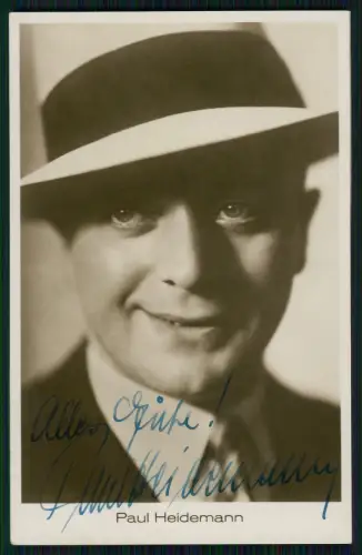 Paul Heidemann - Schauspieler Portrait - Original Autogramm Karte Ross Verlag ?