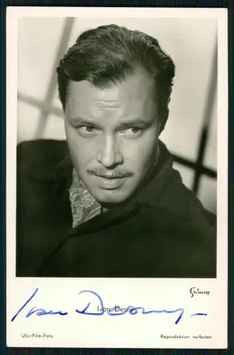 Ivan Desny Schauspieler Portrait Original Autogramm Karte Ufa Film Foto signiert
