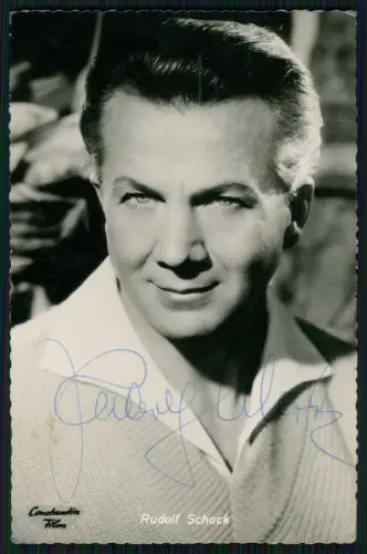 Rudolf Schock Sänger Oper Tenor Portrait Original Autogramm Karte signiert Foto