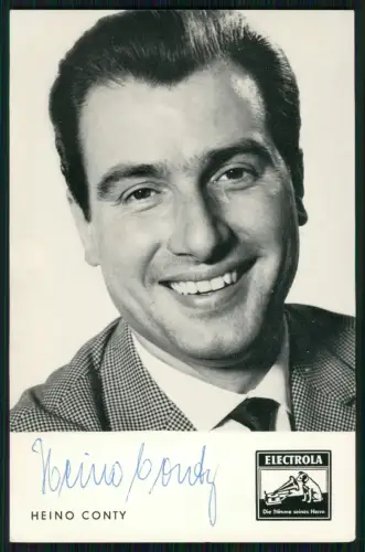 Heino Conty - Sänger Portrait Original Autogramm Karte signiert Electrola 1950er