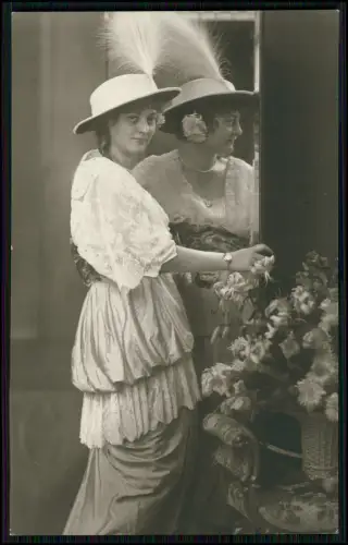 5x AK alte Postkarten - Jugendstil Frauen Schauspielerinnen mit Namen - 1900-20