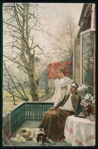 8x Künstler AK 1. WK - militärische Darstellungen Soldaten Alltag - 1914-18 gel.