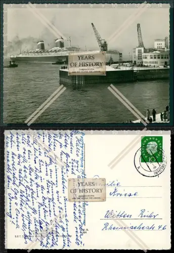 Foto AK Bremerhaven Dampfturbinenschiff M.S. United States Passagierschiff Colu