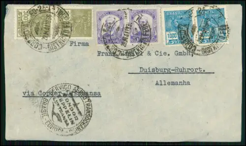 4x Brief - Brasilien Spanien Duisburg Ruhrort Luftpost Firmenbriefe 1930er Jahre