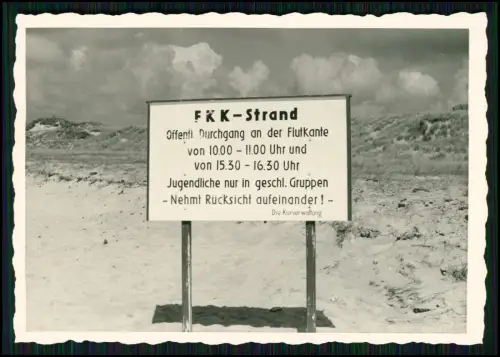15x Foto - Hörnum Sylt - FKK Strand Schild - Dünen Nordsee Insel Sylt ....