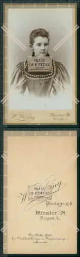 CDV Foto Hübsche junge Dame Atelier Welsing Münster Westfalen 1895