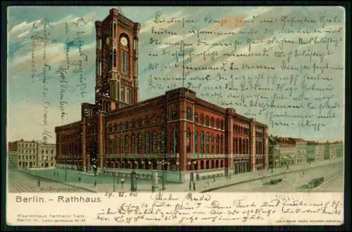 3x AK - Berlin Rathaus Potsdamer Brücke Palais Wilhelm I - 1900-01 gelaufen