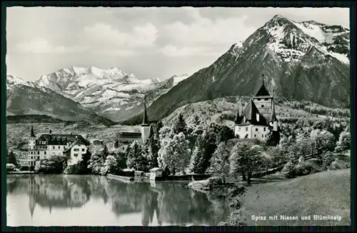 3x Foto AK - Spiez Schloss Niesen Blümlisalp Frühromanische Kirche Innenansicht