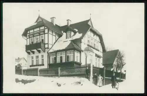 Echt Foto AK - Villa Wohnhaus Winter - 1911 gel. 5 Heller Österreich Briefmarke
