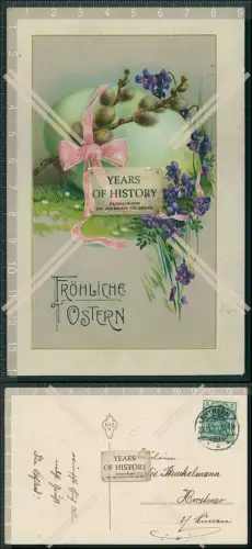 AK Präge Litho Ostern Ei Blumen 1911 gel. 