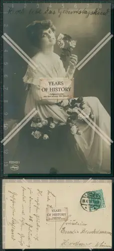 AK Hoch lebe das Geburtstagskind junge Dame 1919 gelaufen