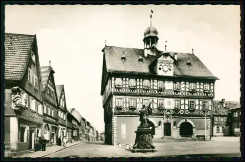 Echt Foto AK - Rathaus und die Bahnhofstraße in Bad Staffelstein