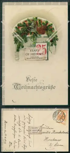 AK Weihnachten 25. Dezember Kalender 1917 gelaufen