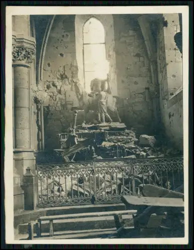 2x Foto - Wehrmacht - Kirche Saint-Martin in Suippes Marne Grand Est Frankreich