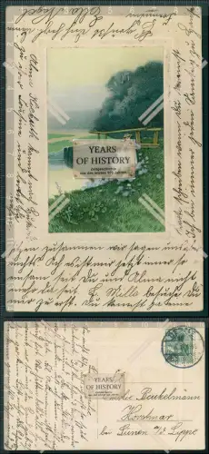 AK Präge Litho Dame am Fluss 1910 gelaufen