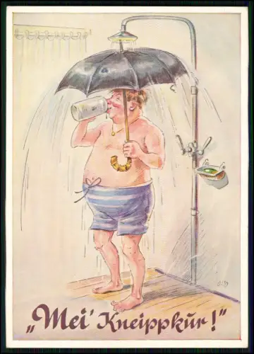 5x AK Bayerischem Witz rund um Bier Trinkkultur Kneipp Humor Neujahr Oktoberfest