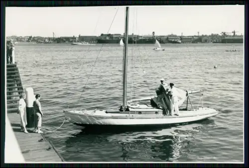 8x Foto - unser Segelurlaub bei Kiel - Ostsee 1935 - Holzyacht Drachen Starboot?