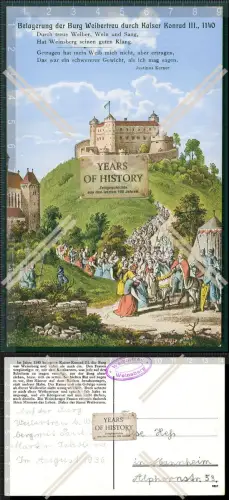 Foto AK Belagerung der Burg Weibertreu Weinsberg durch Kaiser Konrad III 