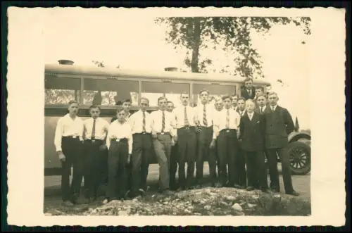 6x Foto -Reisegruppe mit Bus Omnibus -  in Lemgo Lippe Detmold - 1930er
