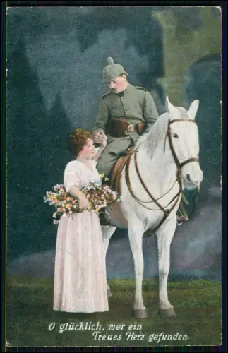 5x AK 1. WK - Gefühle Liebe Abschied - Feldpost 1917 gelaufen - n. Lemgo Detmold