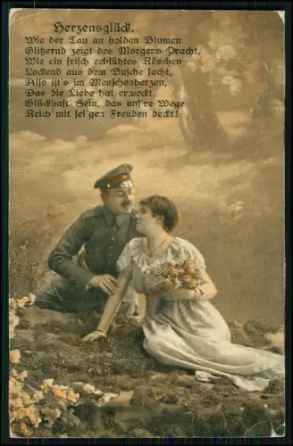 5x AK 1. WK - Gefühle Liebe Abschied - Feldpost 1917 gelaufen - n. Lemgo Detmold