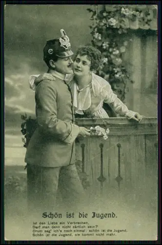 5x AK 1. WK - Gefühle Liebe Abschied - Feldpost 1917 gelaufen - n. Lemgo Detmold