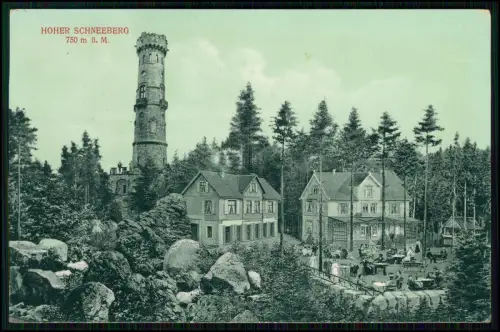 Hoher Schneeberg Děčínský Sněžník - Aussichtsturm Gasthaus Böhmen 1911 gelaufen