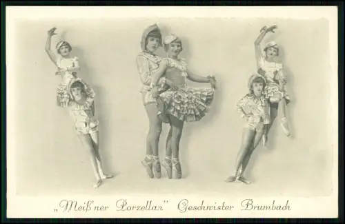 AK Variete Tanzensemble Geschwister Brumbach in ausdrucksstarker Bühnenpose 1910