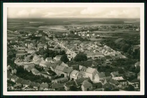 Foto AK Wesenberg Mecklenburg Stadtansicht Luftbild deutliches Ortsbild um 1930