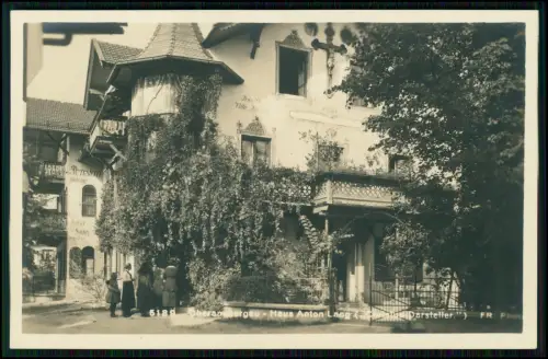3x Foto AK - Dorf Ansichten von Ort Oberammergau - Haus Anton Lang Pension 1936