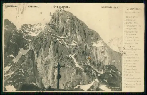 Totenkirchel Kaisergebirg Wilder Kaiser Kletterrouten Fleischbank Karlspitz 1910