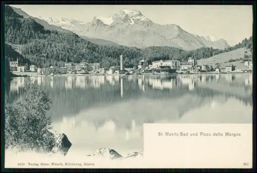 4x AK - Ansichtskarte Postkarte Sankt Moritz Kanton Graubünden Ansichten um 1900