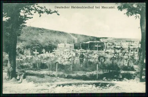 AK 1.WK - Deutscher Heldenfriedhof bei Mercatel zahlreiche Kreuzgräber 1916 gel.