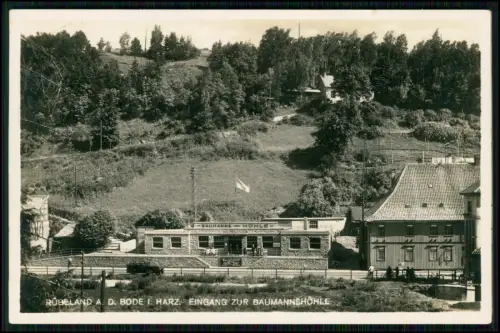 Foto AK - Rübeland Harz - Baumannshöhle mit markantem Gebäudeensemble 1935 gel.