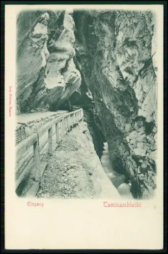 AK  Taminaschlucht Eingang Bad Ragaz Schweiz - dicke Relief Prägekarte - um 1900