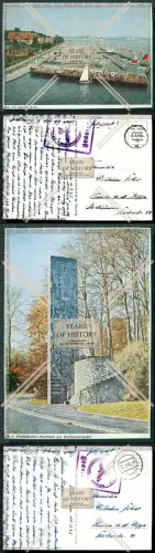 Orig. AK 2x Kiel am Hindenburgufer Seesoldaten Denkmal 1943 Feldpost gelaufen w