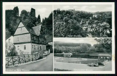 AK - Neuwied Engers Siershahn - Grenzau Burg Gasthof Schwimmbad u.a. vom Ort