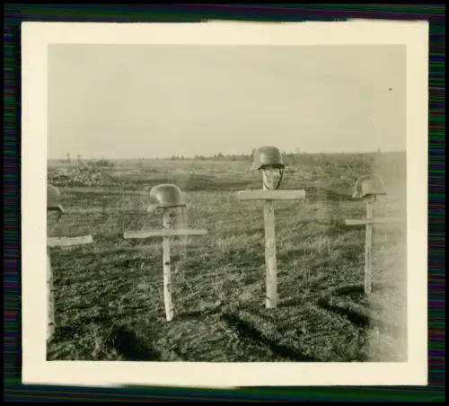 6x Foto - Soldaten Wehrmacht - Gräber Kreuze Namen Ostfront - 1941-43