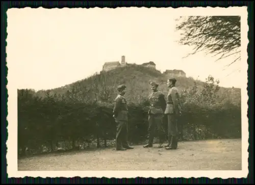9x Foto - Soldaten Wehrmacht - in Thüringen - Beschreibung Handschrift Rückseite