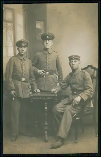 4x Foto AK 1. WK - Soldaten an der Front im Einsatz - Portrait u. andere 1914-18