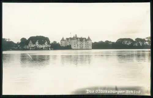 Glücksburg Schloss Wasserschloss im Schlossteich - Original Foto 1925 17x10cm