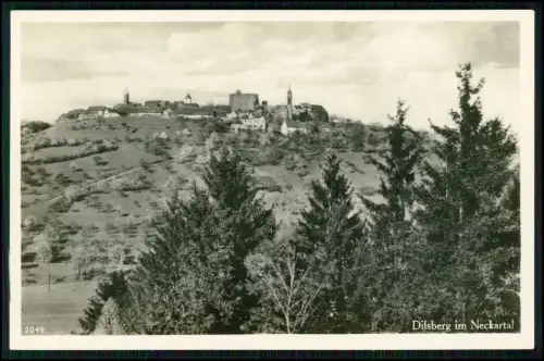2x AK - Dilsberg im Neckartal - Ortsansicht Burg Stadtpanorama - Echt Foto 1935