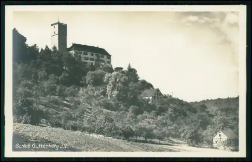 Foto AK - Schloss Guttenberg am Neckar - Burganlage Gesamtansicht Echtfoto 1938