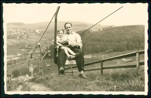 3x Foto AK - Burgseilbahn in Bad Lauterberg im Harz - Sessellift mit Holzstützen
