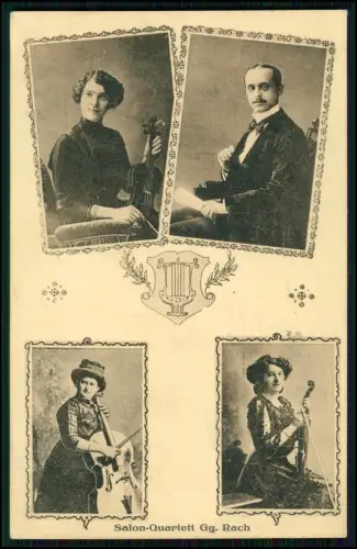 AK - Mannheim - Salon Quartett Gg. Rach Musiker Gruppenbild - Feldpost 1916 gel.